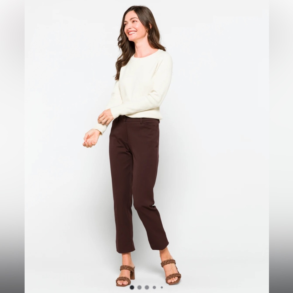 41 Hawthorn Becca Straight Leg Adjustable Hem Pant in Brown